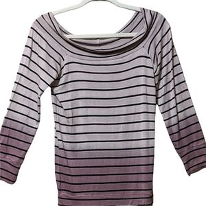 4/$25 Lucky Brand ombre striped shirt off shoulder long sleeve top